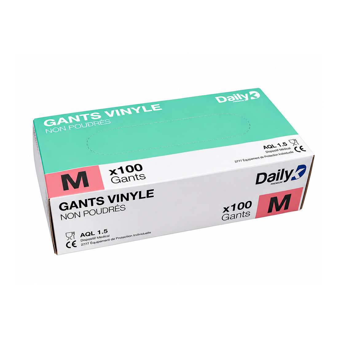 Gant Vinyl micro non poudré boite de 100 taille M