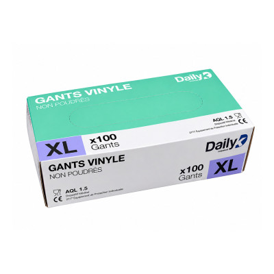 Gant Vinyl micro non poudré boite de 100 taille XL