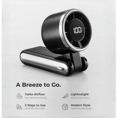 Ventilateur pivotant a 180 ° 2400 Mah Air Flex - Noir