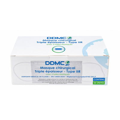 Boite de 50 masques Bleu Type IIR - 1 sachet de 50 masques