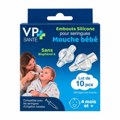 Embouts en silicone pour seringue nasale bébé – Lot de 10 – VP Santé