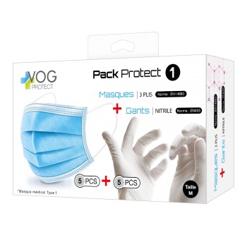 Pack de 5 masques 3 plis...