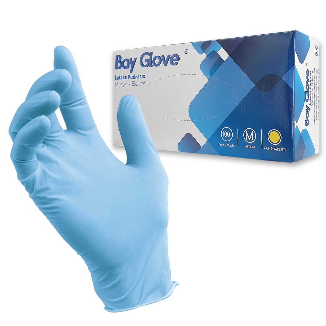 Gant Latex non poudré Bleu 4grs boite de 100 - taille S