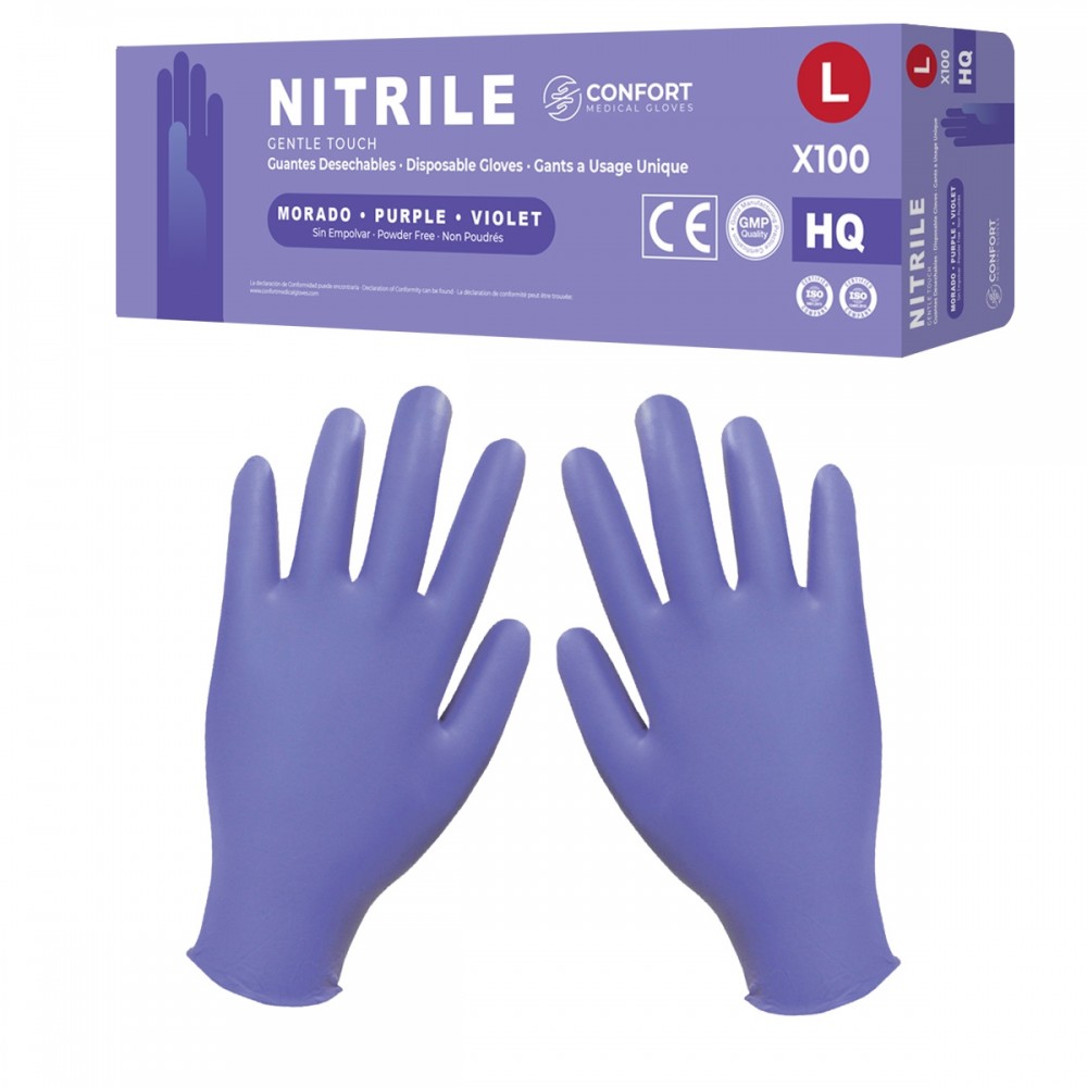 BOITE 100 GANTS EN NITRILE NON POUDRES