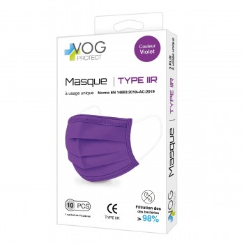 Boite de 10 Masques Violet...