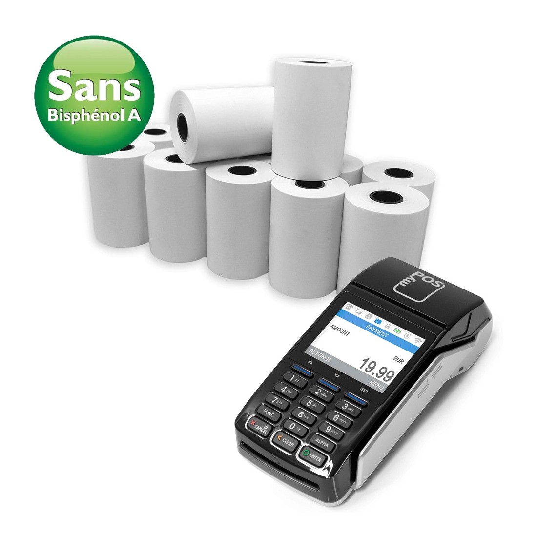 Lot de 50 rouleaux pour TPE - 57x40x12mm - Longueur : 18 m- Sans bisphenol