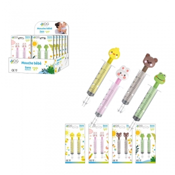 Pack de 2 Mouches Bebes Seringue Nasale Bebe 10 ML - Motif Lapin