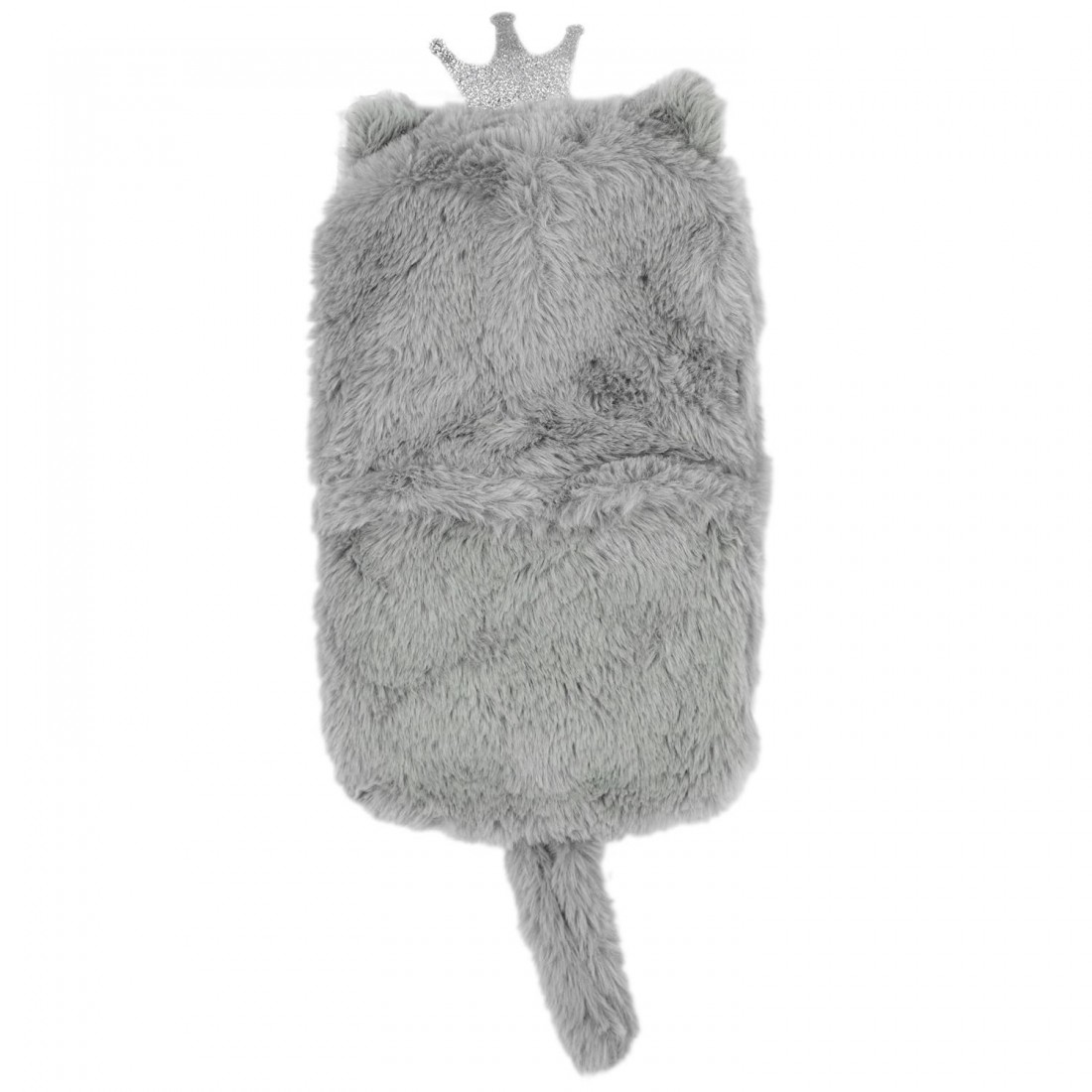 Bouillotte animal 1L - toucher doux - Souris grise avec couronne.
