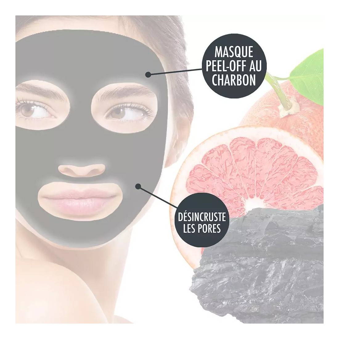 Masque Noir Peel Off charbon l'action paris X3