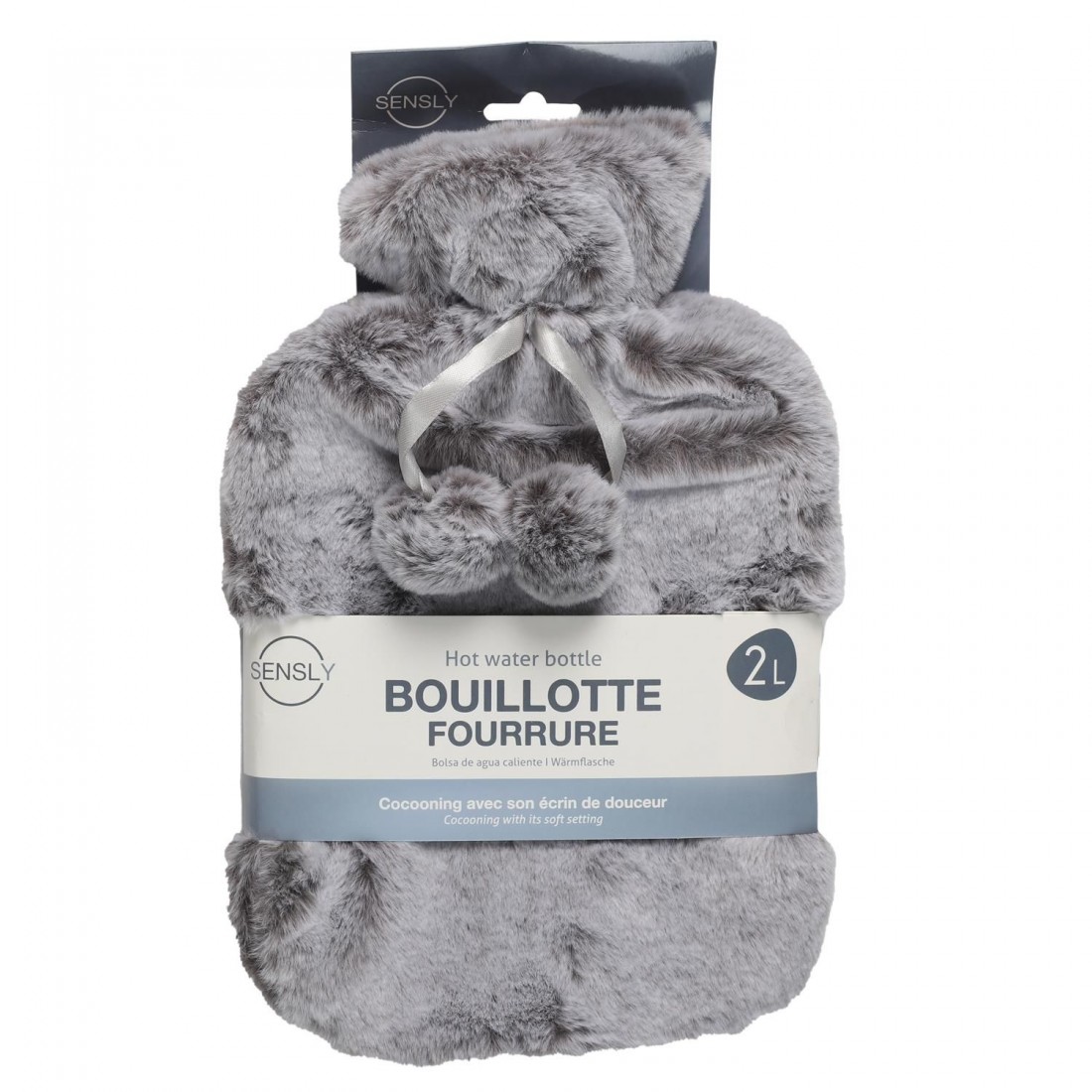 BOUILLOTTE FOURRURE 2L GRISE - colis 12