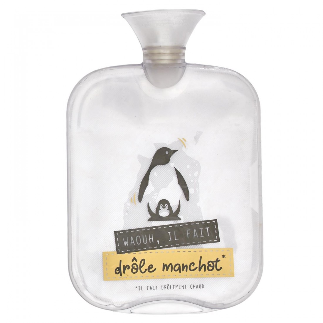 Bouillotte PVC 2 litres avec message humoristique