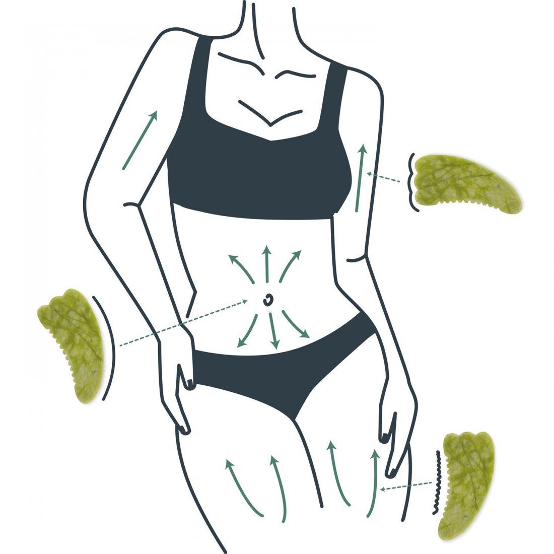 PIERRE DE MASSAGE GUA SHA en JADE - colis 12