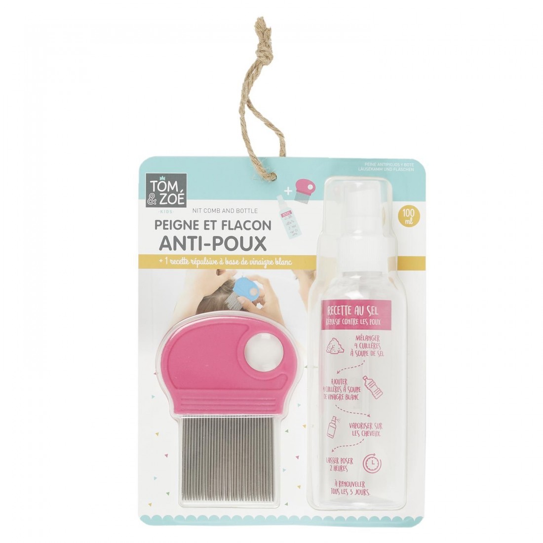 PEIGNE ANTI POUX ET FLACON 100ML M16 