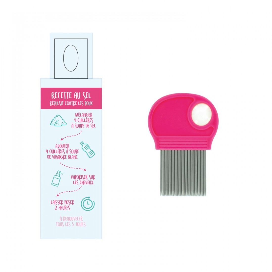 PEIGNE ANTI POUX ET FLACON 100ML M16 