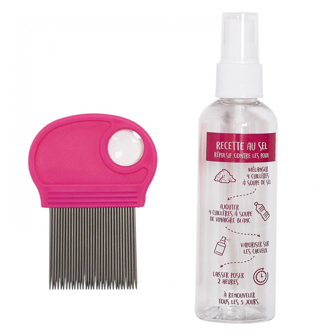 PEIGNE ANTI POUX ET FLACON 100ML M16 