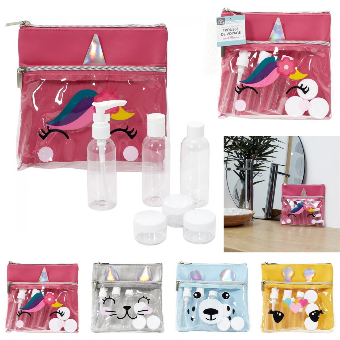TROUSSE DE VOYAGE AVEC 6 FLACONS