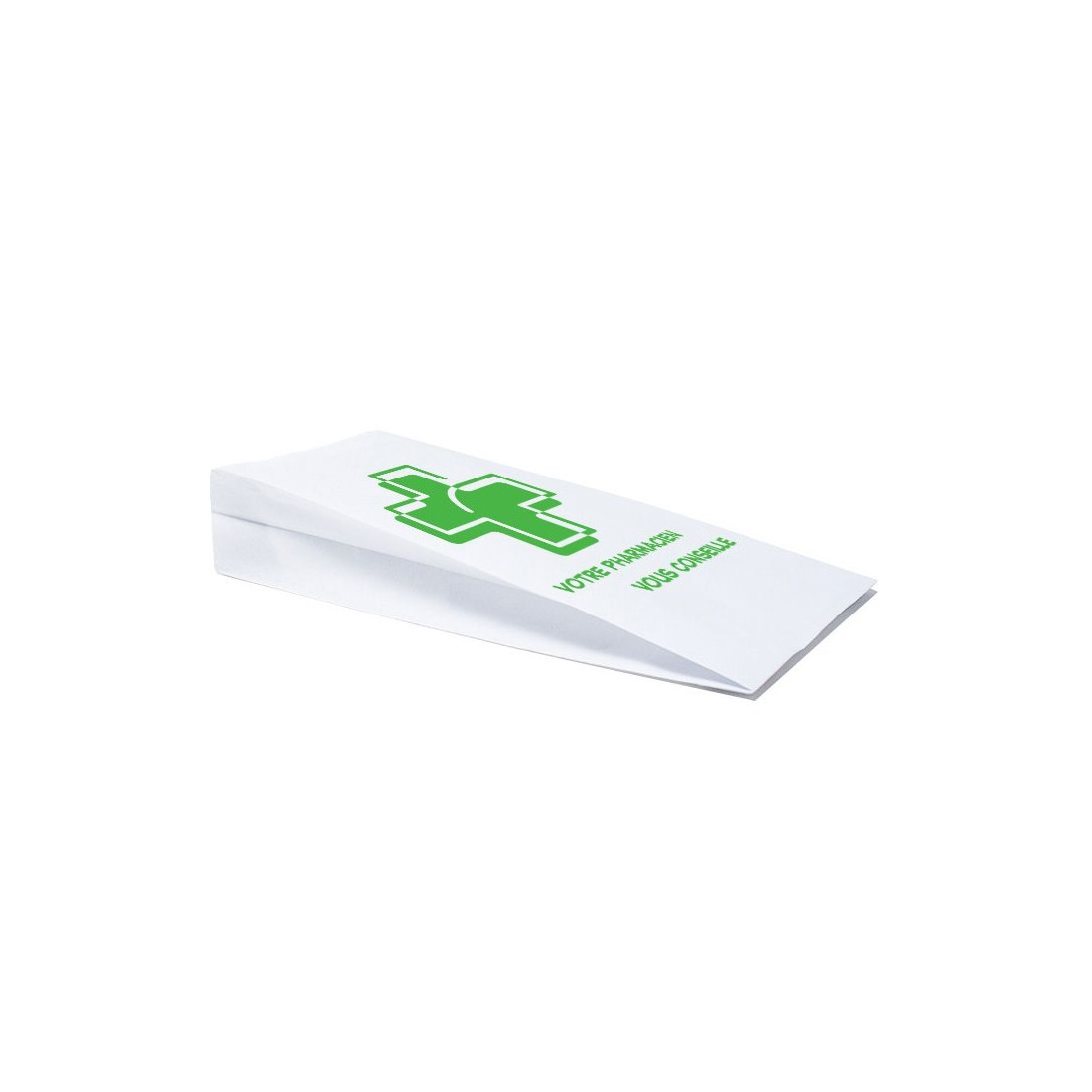 Sac papier marqué  35grs fond plat dimensions 14X23X7 mm ct de 1000