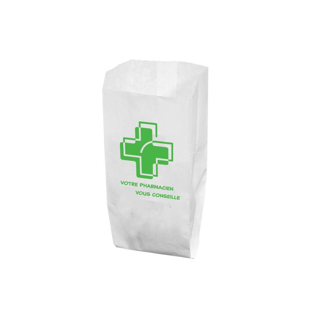 Sac papier marqué  35grs fond plat dimensions 18X32X8 mm ct de 1000
