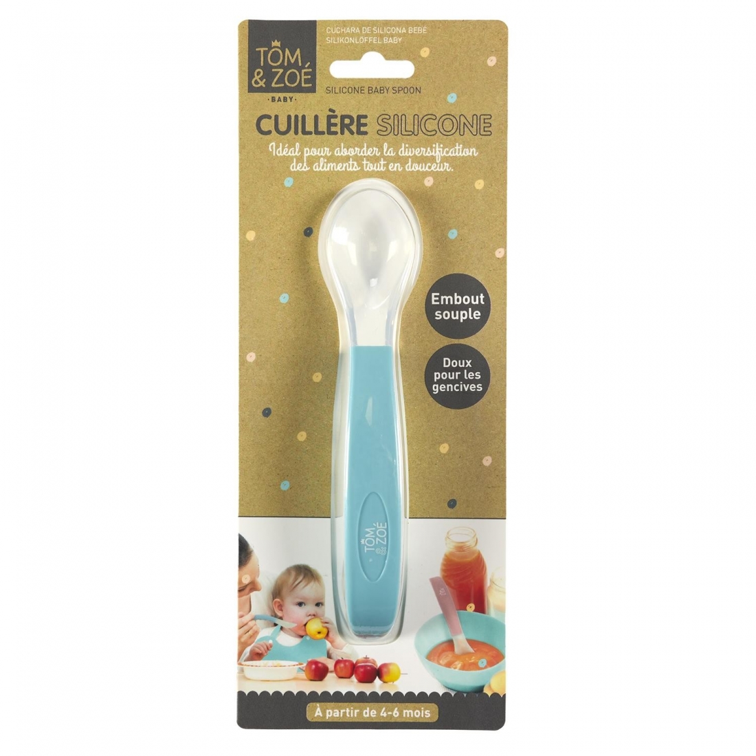CUILLERE SILICONE POUR BEBE - 3 coloris