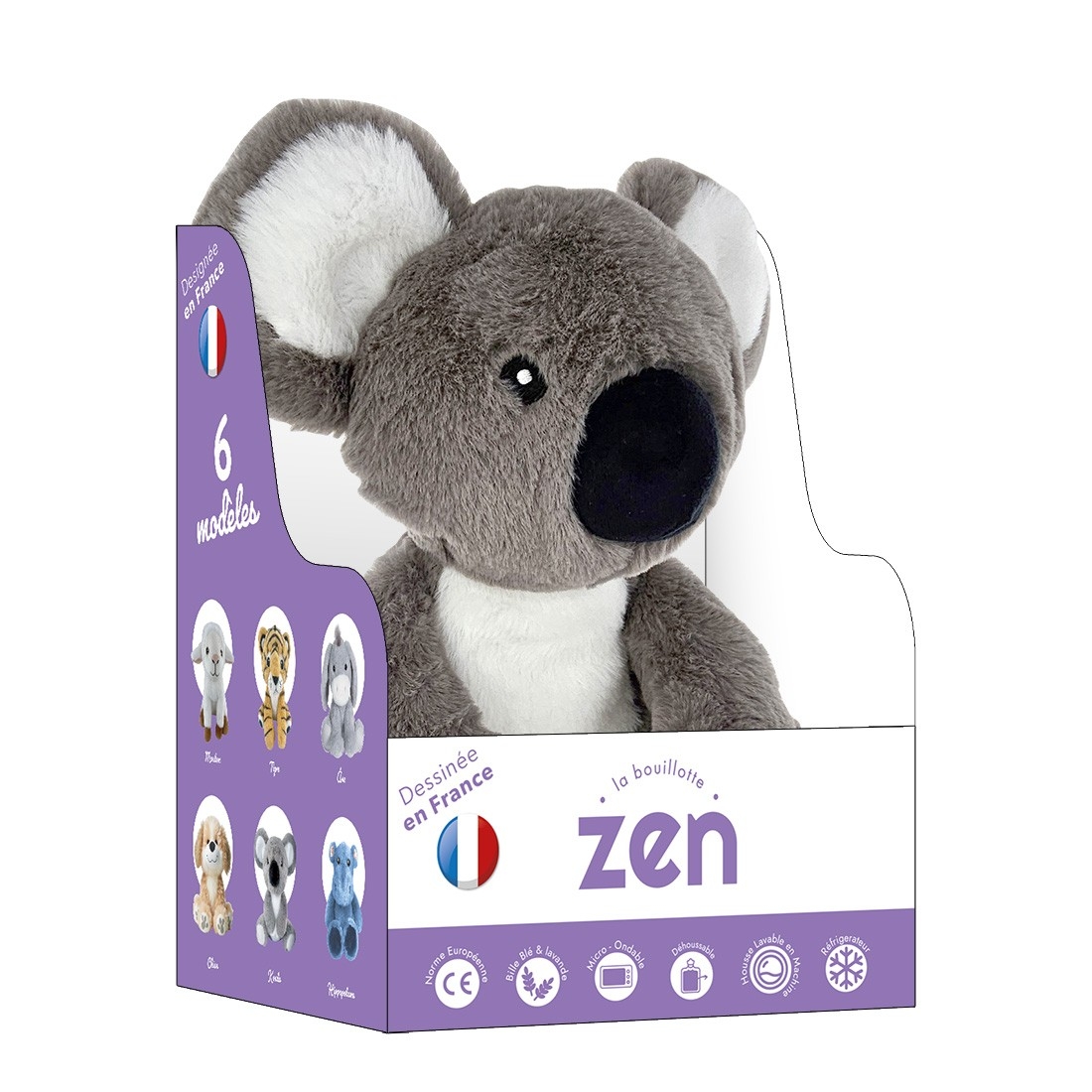 Bouillotte peluche dehoussable 25cm + sachet lavande - KOALA
