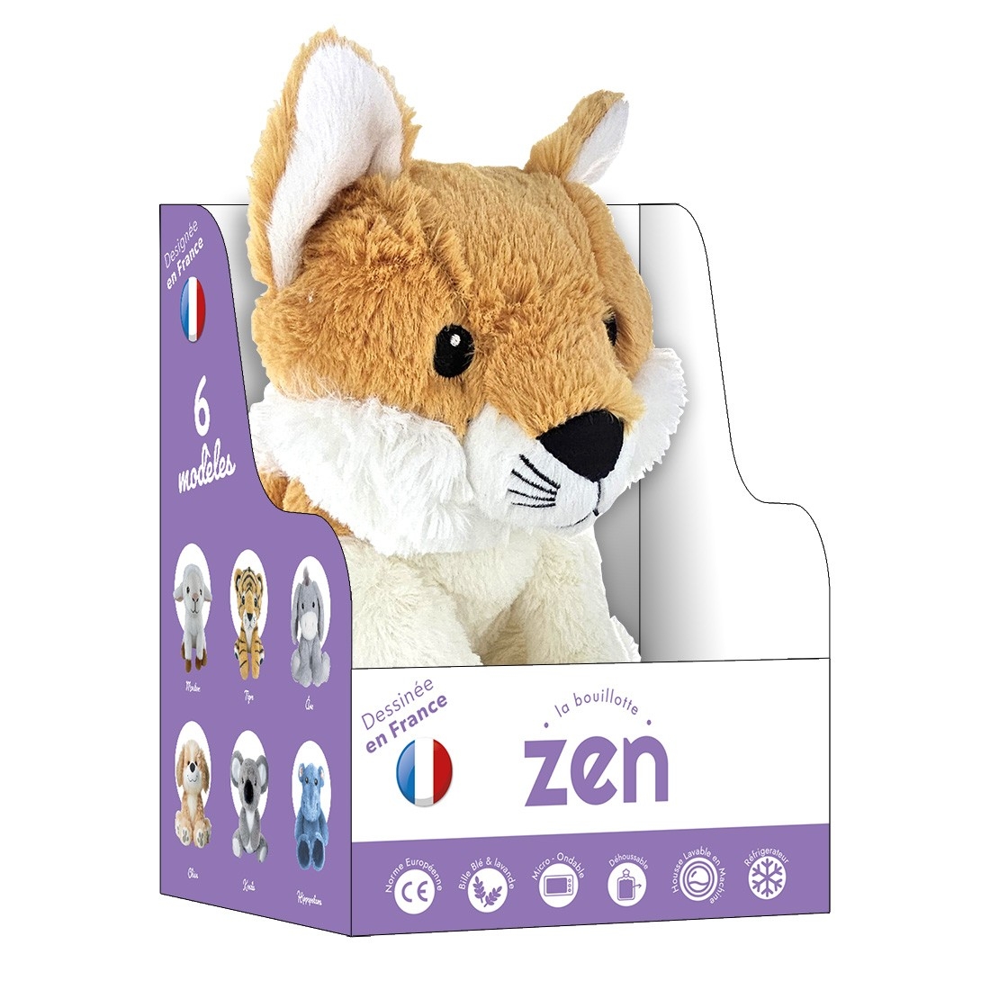 Bouillotte peluche dehoussable 25cm + sachet lavande - CHIEN
