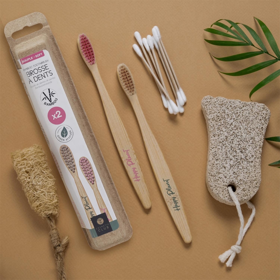 Lot de 2 BROSSE A DENTS BAMBOU Adulte