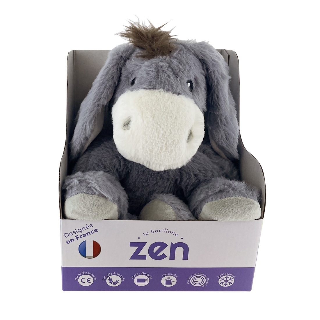 Bouillotte peluche dehoussable 25cm + sachet lavande - ANE