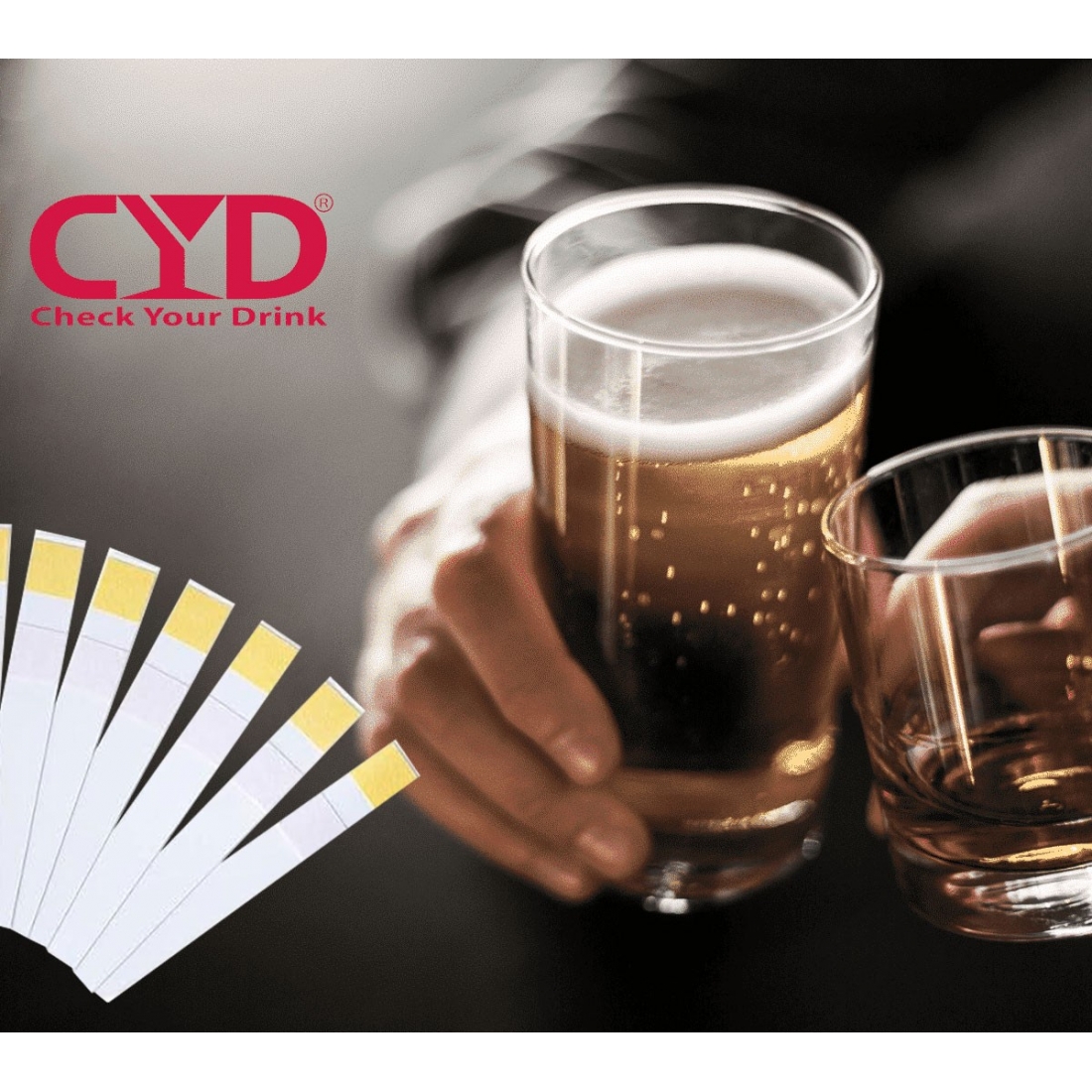 Presentoir de 25 sachets de 5 Tests Check Your Drink
