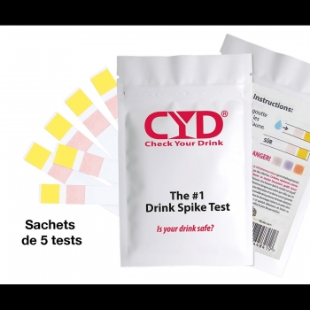 Presentoir de 25 sachets de 5 Tests Check Your Drink