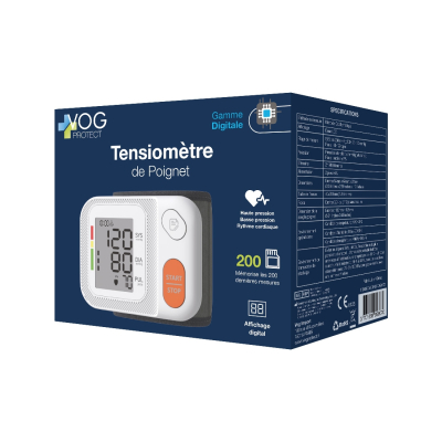 Tensiomètre Poignet  Digital Vog Protect Carton de 60pcs V2