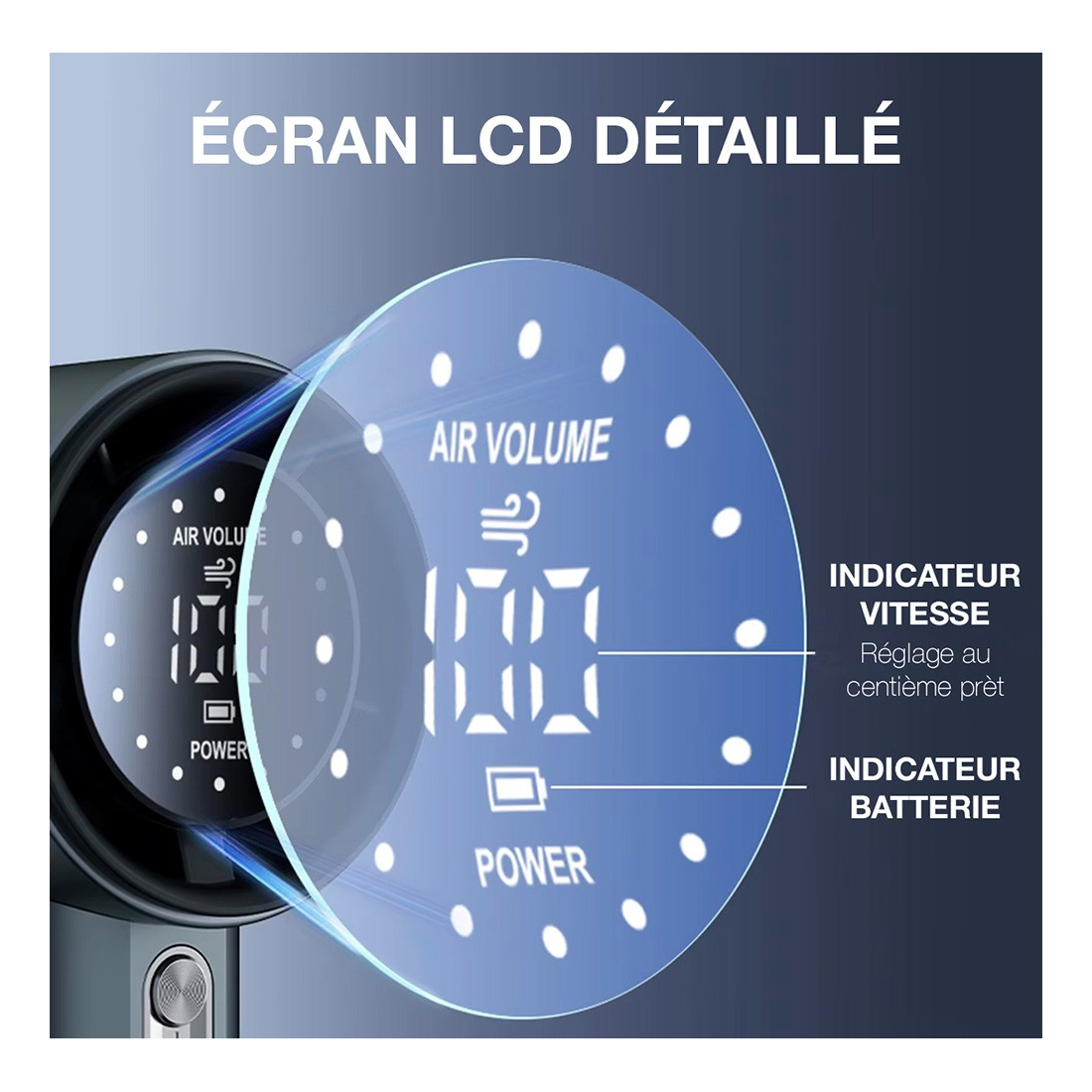 Ventilateur Turbo Fan Batterie 4000 mah couleur Gris/Cercle Rose