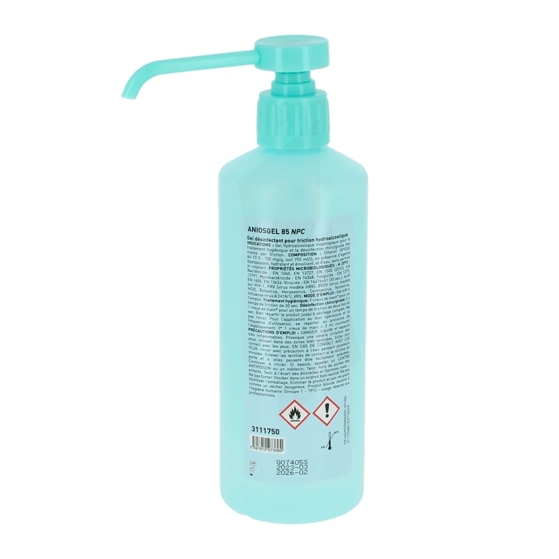 Gel a Pompe Anios 500 ml  227130 palette de 840 pcs ct de 12