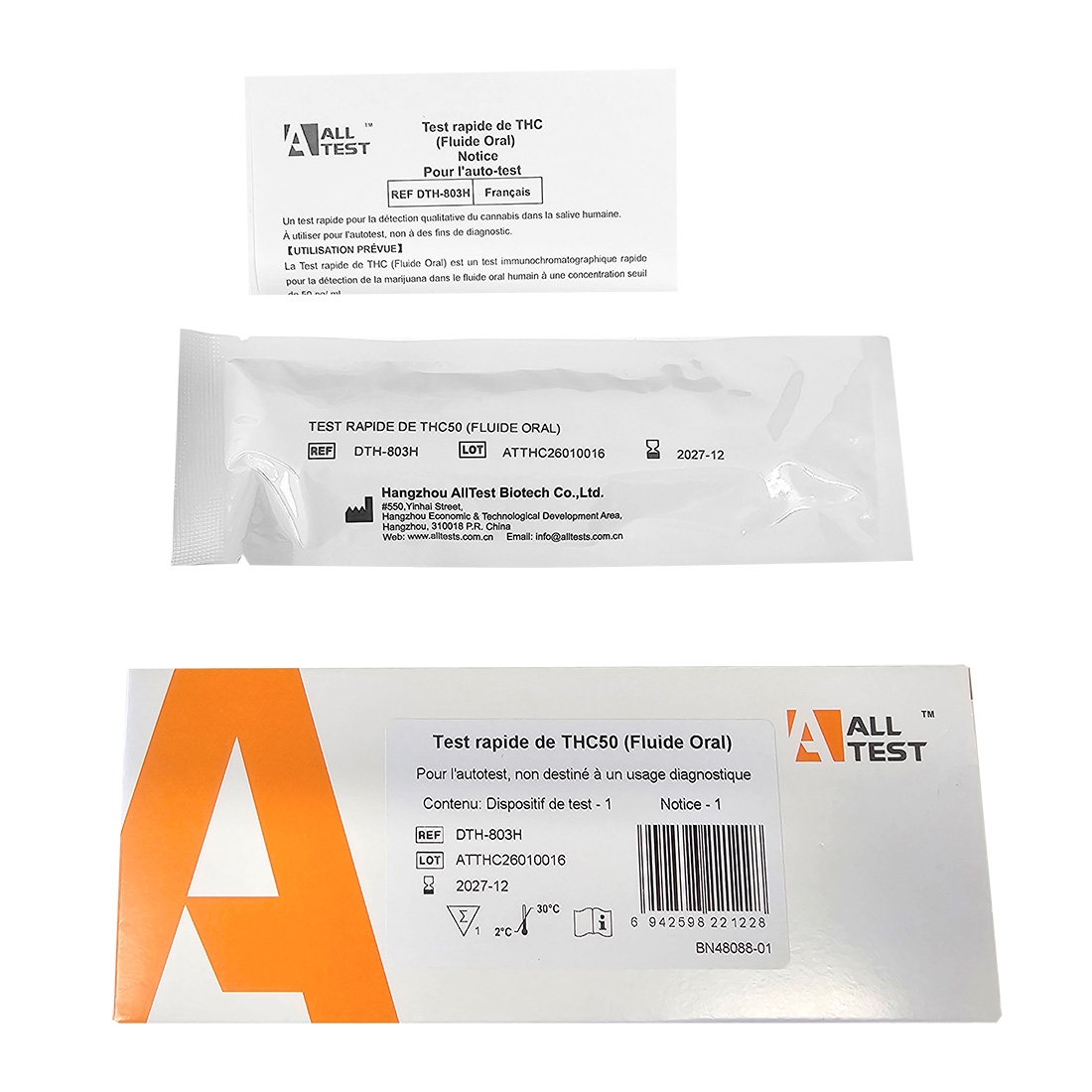 Autotest unitaire All test - voie oral - detection THC