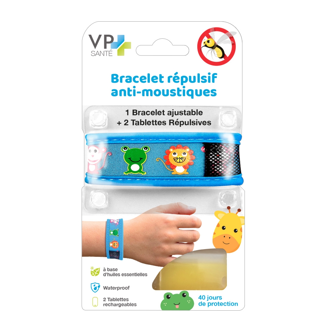 Bracelet anti moustique rechargeable garçon - bleu