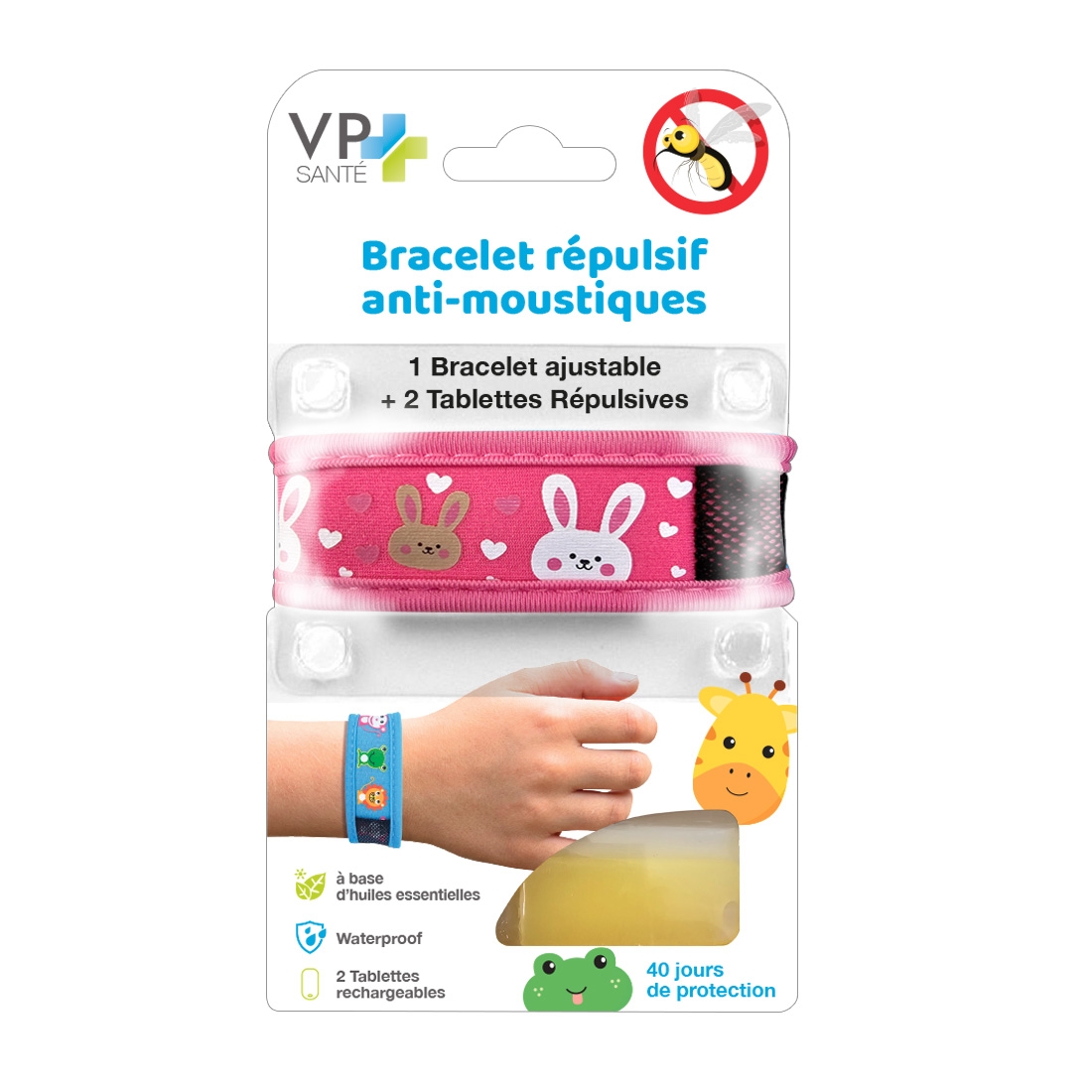 Bracelet anti moustique rechargeable Fille - rose
