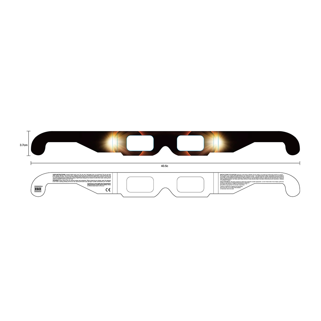 Paire de lunettes en carton pour eclipse 2026