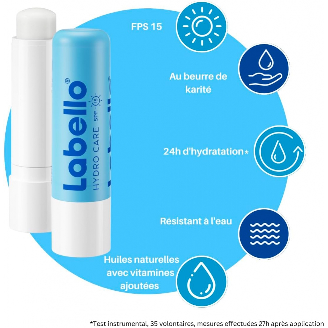LABELLO Stick Lèvres Hydro care SFP15 - 4.8gr - Vendu par lot de 24