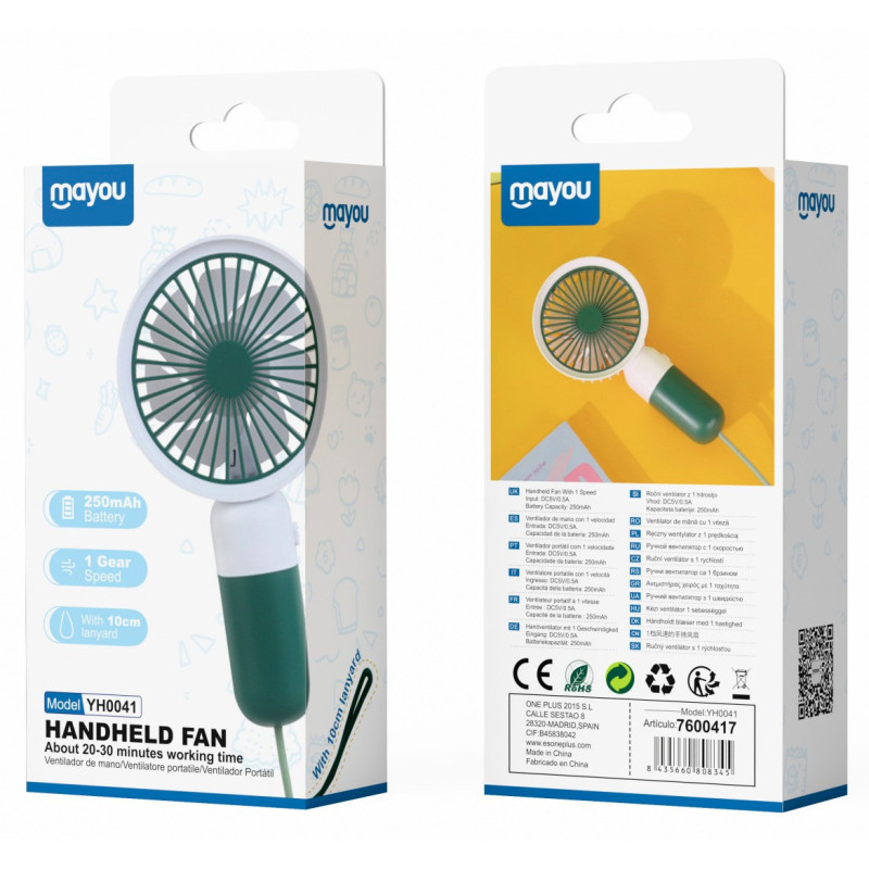 Mini ventilateur compact 250mAh YH0041 - vert