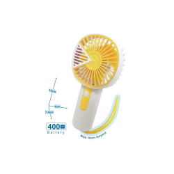 Mini ventilateur portable avec batterie 400mAh - jaune
