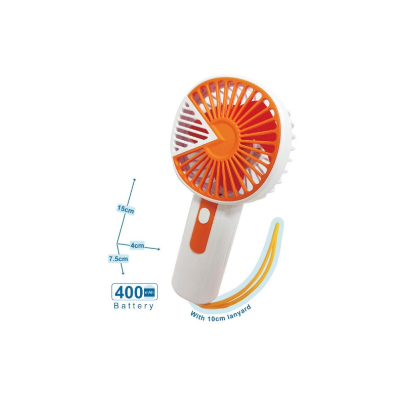 Mini ventilateur portable avec batterie 400mAh - Orange