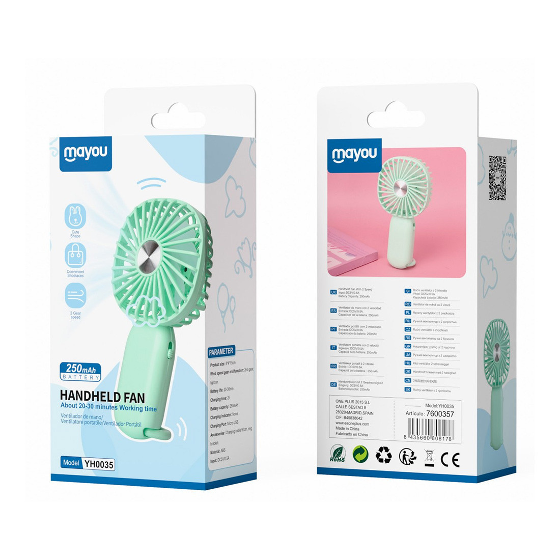 Mini ventilateur 250mAh - vert