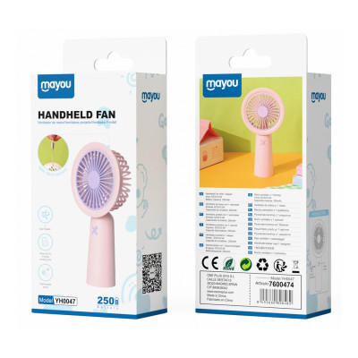 Mini ventilateur rechargeable 250mah YH0047 Rose