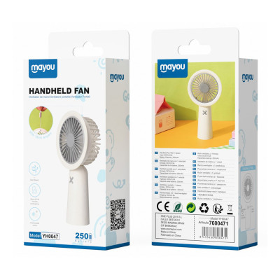 Mini ventilateur rechargeable 250mah YH0047 - blanc