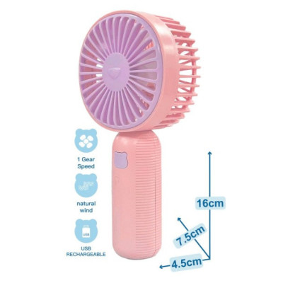 Mini ventilateur rechargeable 400mah YH0060 - Rose