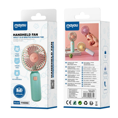 Mini ventilateur rechargeable YH0060 vert