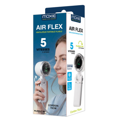 Ventilateur pivotant a 180°  2400 Mah Air Flex - Blanc