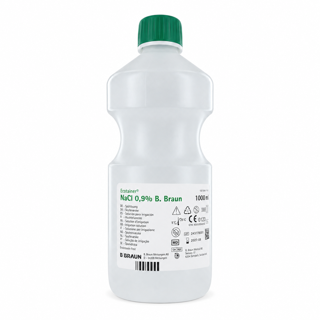 Serum physiologique Sterile BBraun Flacon Plastique de 1000ml