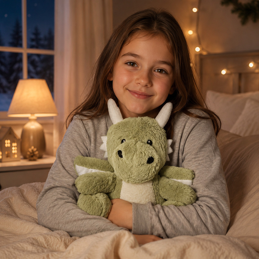 Bouillotte peluche dehoussable 25cm + sachet - DRAGON