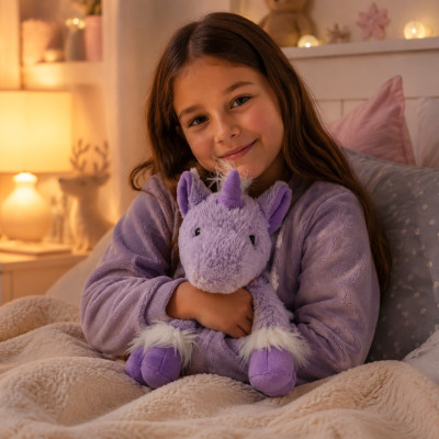 Bouillotte peluche dehoussable 25cm + sachet - LICORNE