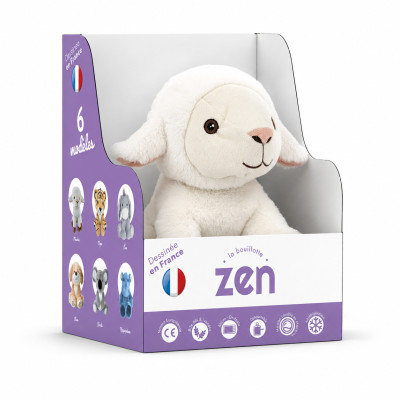 Bouillotte peluche dehoussable 25cm + sachet lavande - MOUTON